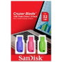 SanDisk Cruzer Blade Pack de 3 unidades de 32 GB USB 2.0 (Azul, Verde, Rosa)